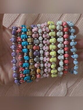Lot Of 11 Trrtlz Bracelets Beaded Animal Friendship 2015 Rare Monkey Stretch Y2K